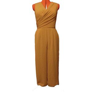 Black Tape_  Rust Brown Crossover Front Formal Sleeveless Romper US M